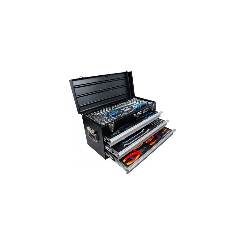 Caisse à outils métallique | 3 tiroirs | avec 147 outils Caisse à outils métallique | 3 tiroirs | avec 147 outils