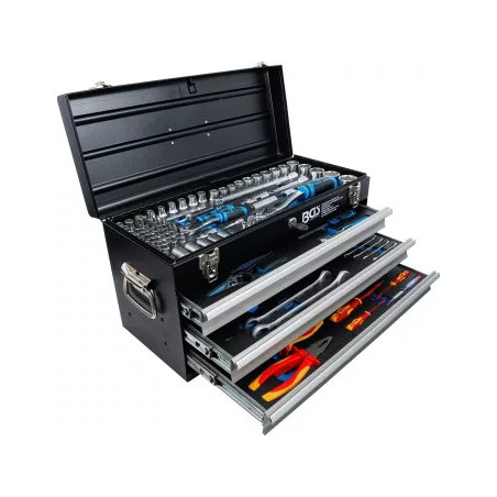 Caisse à outils métallique | 3 tiroirs | avec 147 outils