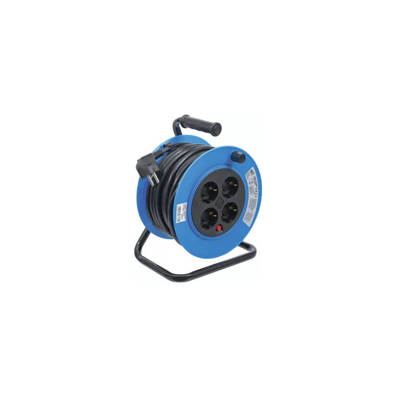Enrouleur de câble | 15 m | 3 x 1,5 mm² | 4 prises de courant | IP 20 | 3000 W
