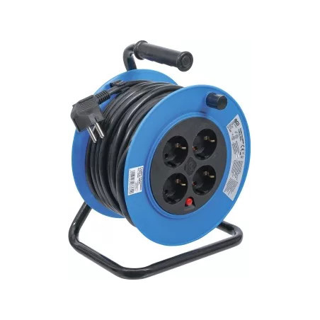 Enrouleur de câble | 15 m | 3 x 1,5 mm² | 4 prises de courant | IP 20 | 3000 W