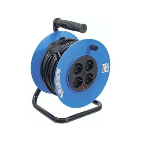Enrouleur de câble | 25 m | 3 x 1,5 mm² | 4 prises de courant | IP 20 | 3000 W