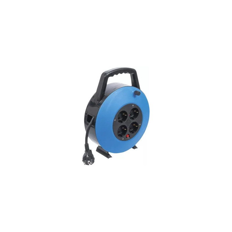 Enrouleur de câble | 10 m | 3 x 1,5 mm² | 4 prises de courant | IP 20 | 3000 W