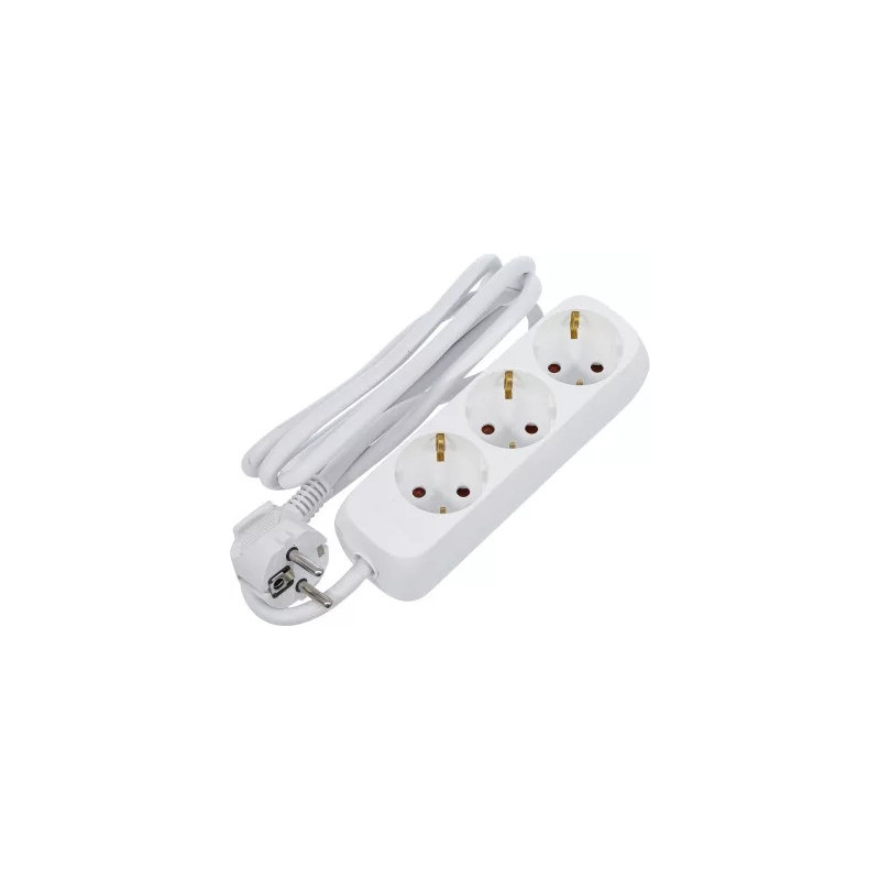 Barre de prises de courant | triple | cordon de 1,4 m | 3 x 1,5 mm² | IP 20