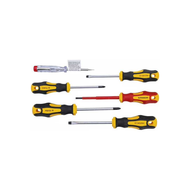 Jeu de tournevis VDE pour électricien | plats / cruciformes | 6 pièces